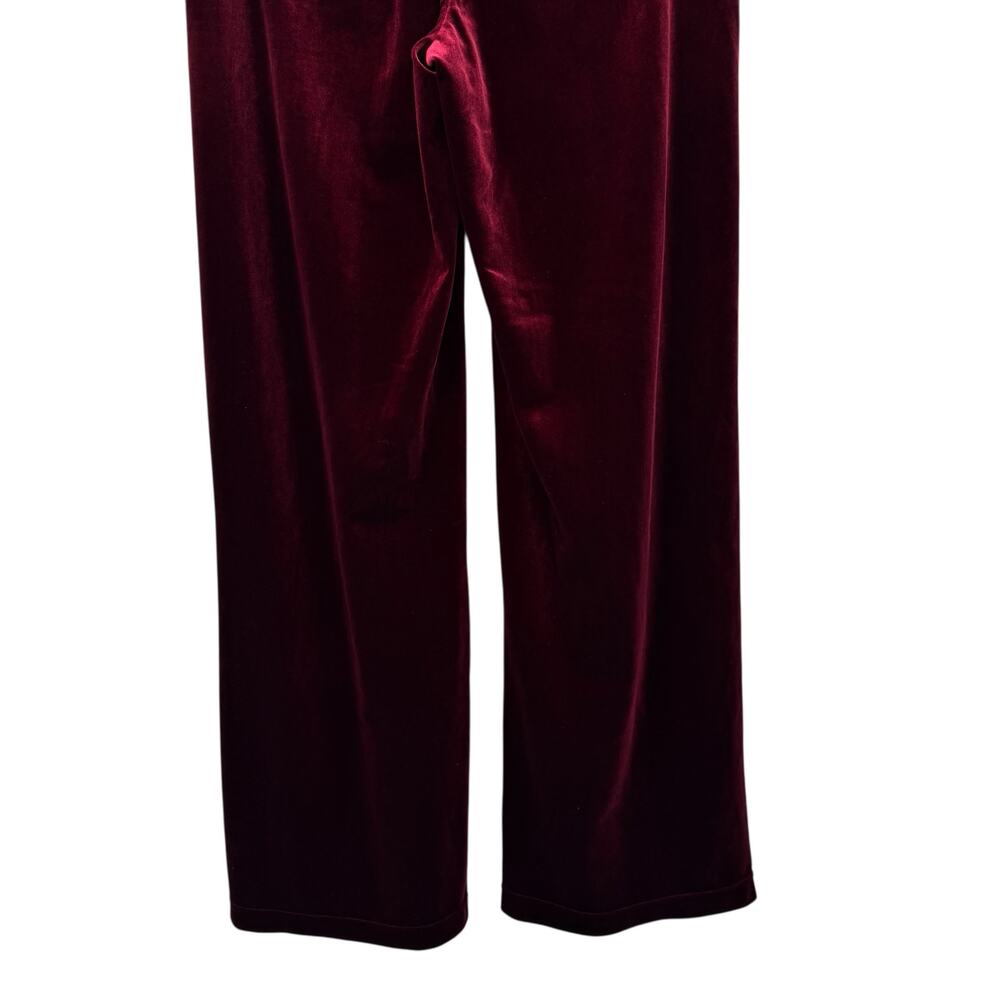 I.N.C. International Concepts Burgundy Red Pintuck Velvet Wide Leg Pants Size S - Picture 8 of 12